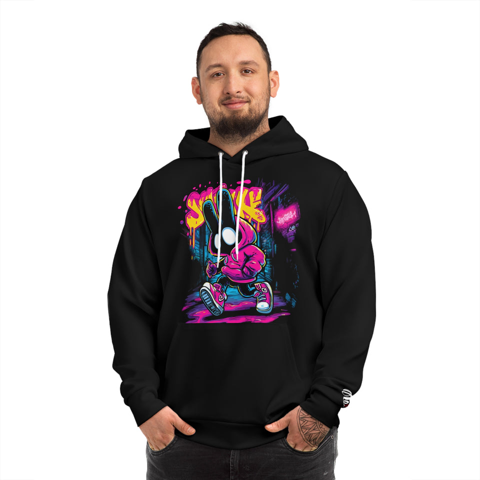 Graphic Hoodie — Neon Street Bunny Skate Design