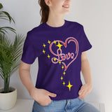 Love Heart Tee — Pink Sparkle Script Heart