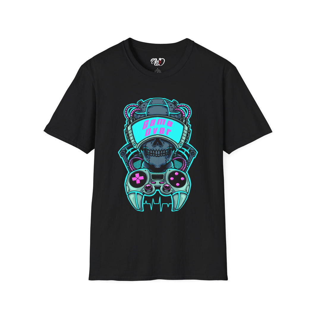 Gamer Skull T-Shirt — Retro Neon 'Game Over' Graphic Tee