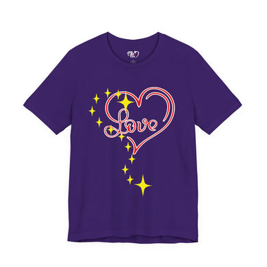 Love Heart Tee — Pink Sparkle Script Heart