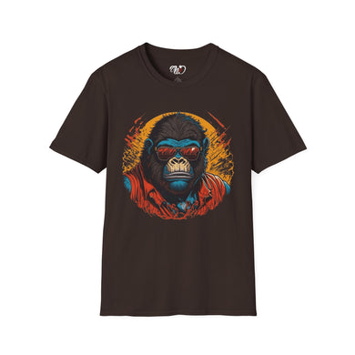 Retro Ape Graphic T-Shirt — Cool Gorilla with Sunglasses & Jacket