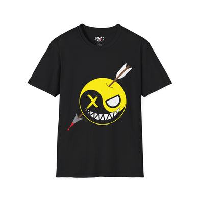 Distressed Smiley Tee - Face Arrow Graphic