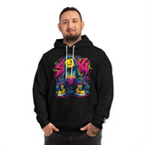 Smiling Pixel Streetwear Hoodie — Neon Gamer Graphic Pullover