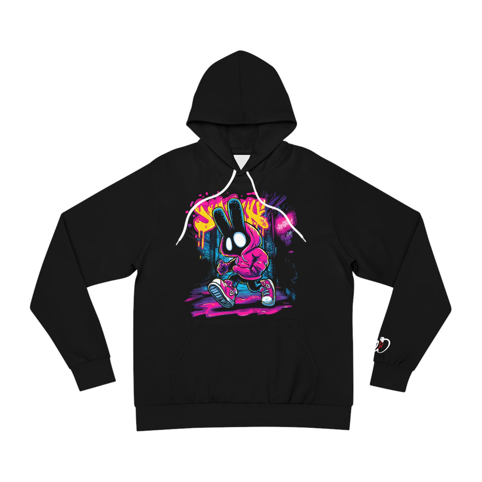 Graphic Hoodie — Neon Street Bunny Skate Design