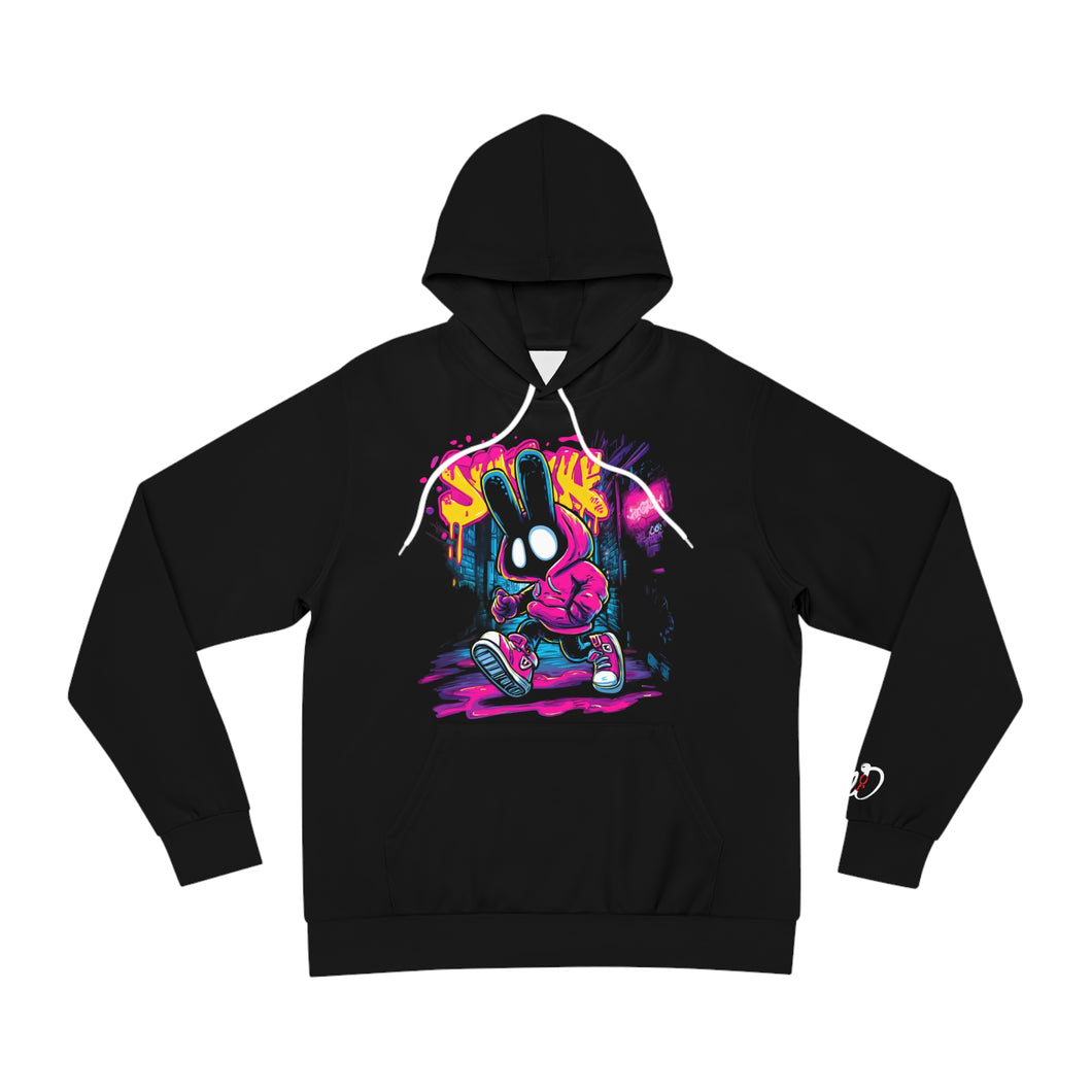 Graphic Hoodie — Neon Street Bunny Skate Design