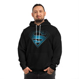 Superman Graphic Hoodie — Iconic Blue S Shield Front & Epic Back Artwork